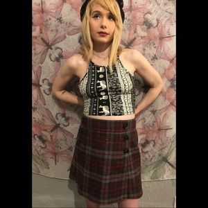 Plaid mini skirt